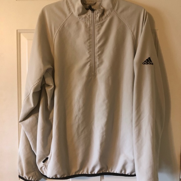 Adidas Khaki Climaproof Windbreaker in Size Medium - Picture 3 of 9